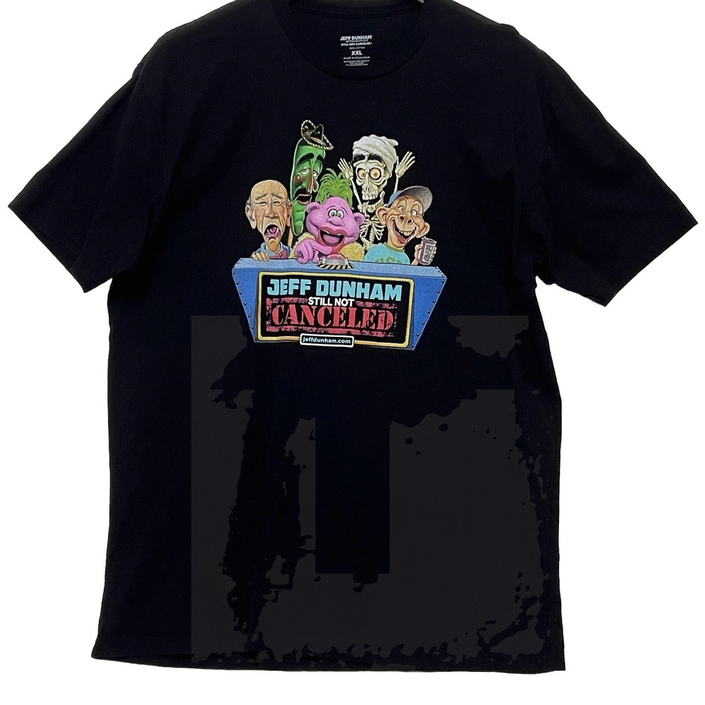 Jeff Dunham Comedian Black T Shirt Still Not Canceled Comedy Men 2XL See Measure